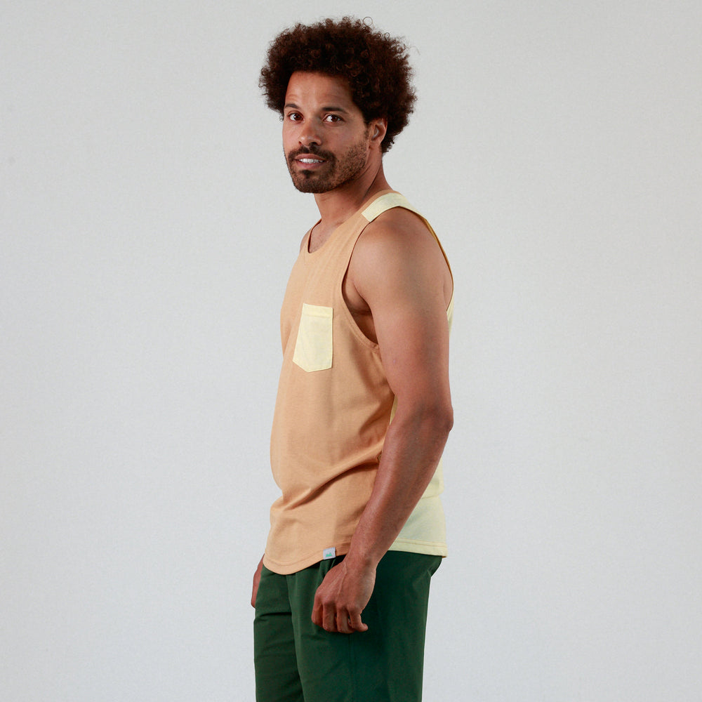 Everyday Tank in Camel Colorblock from Myles Apparel