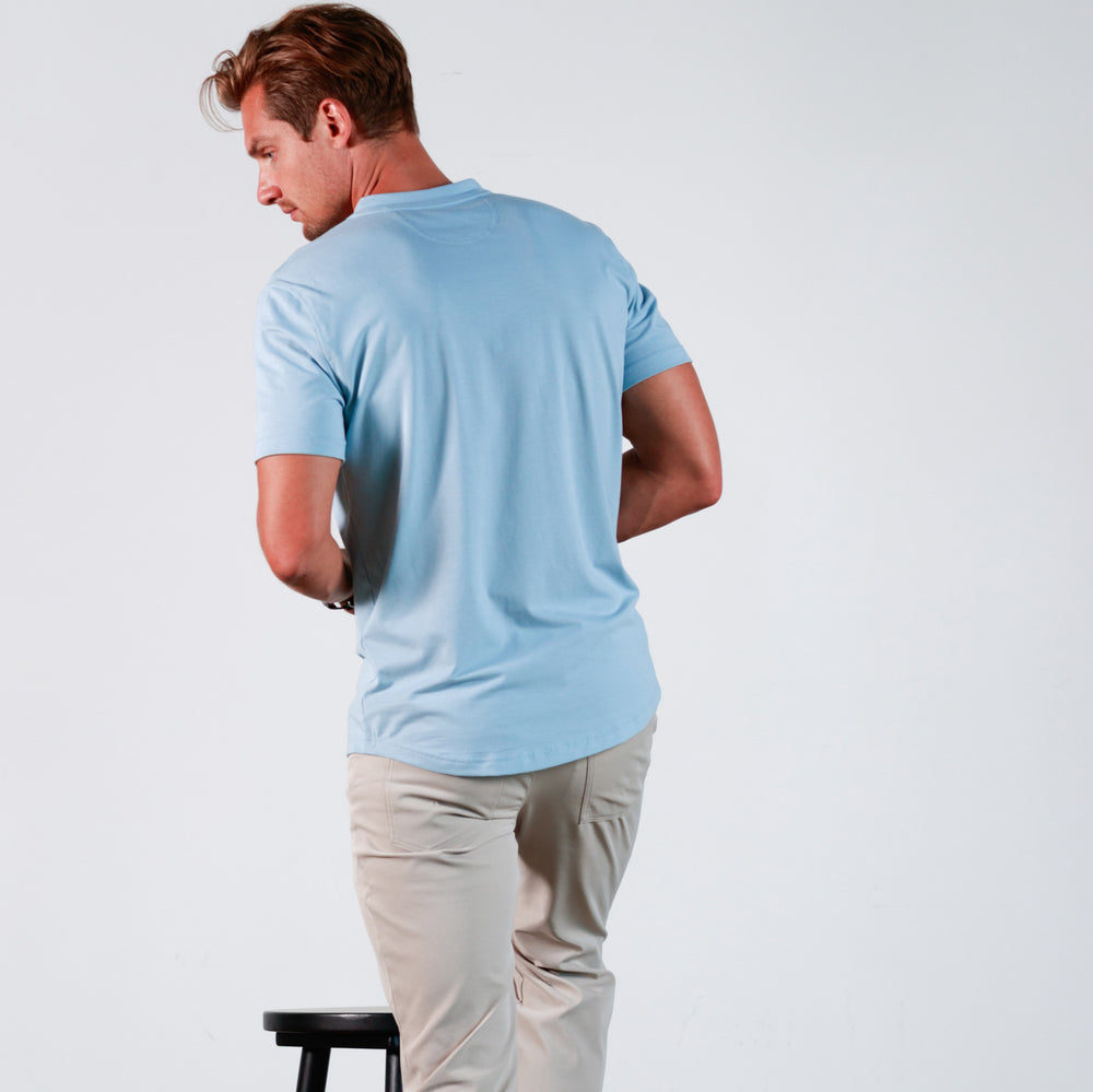 Everyday Henley Short Sleeve in Blue Fog from Myles Apparel