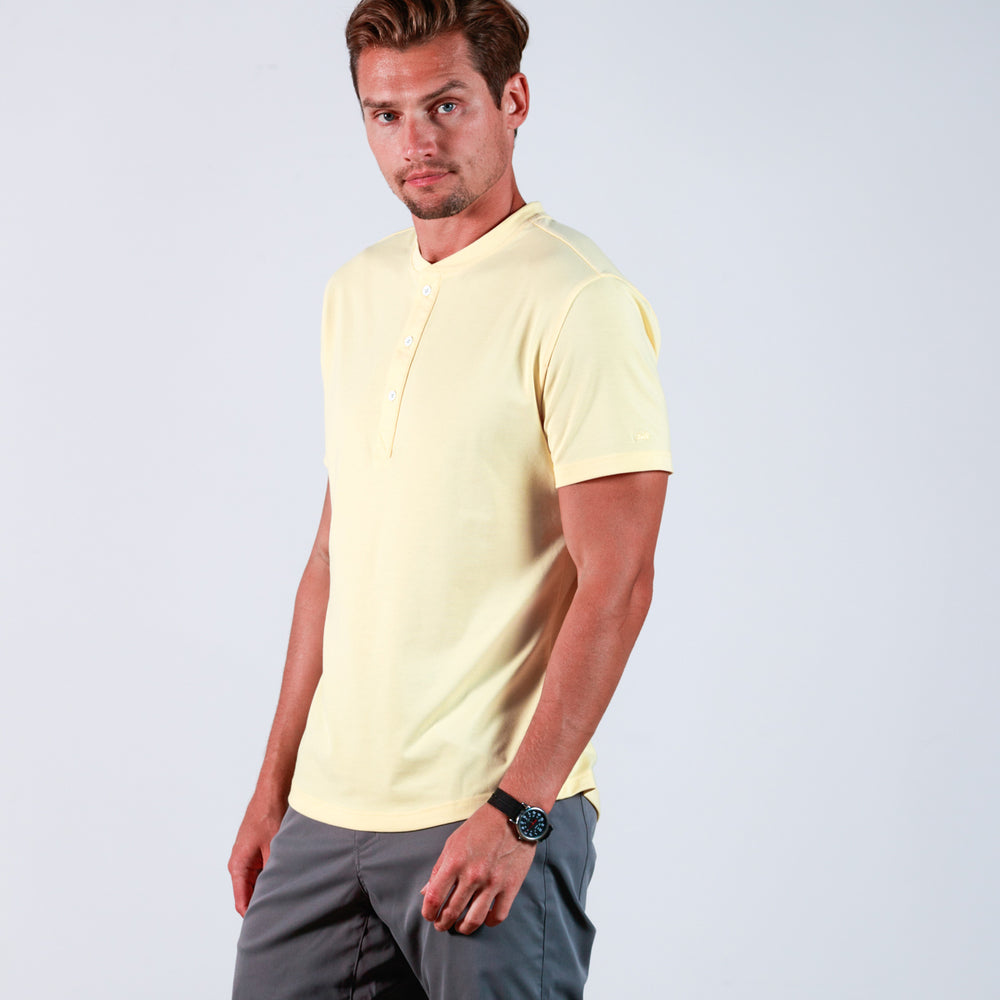 Everyday Henley Short Sleeve in Buttercream from Myles Apparel