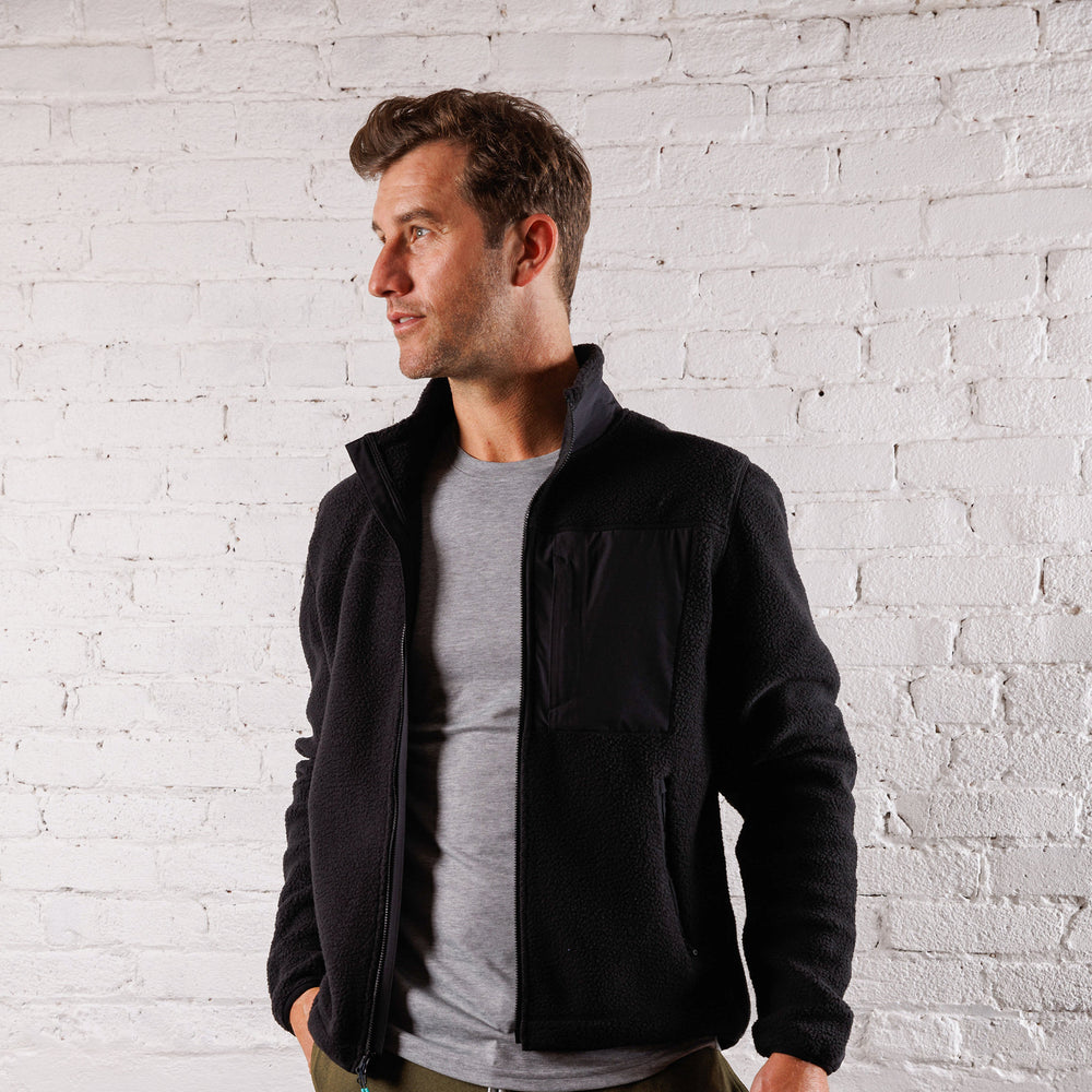 High Pile Sherpa Jacket in Black from Myles Apparel
