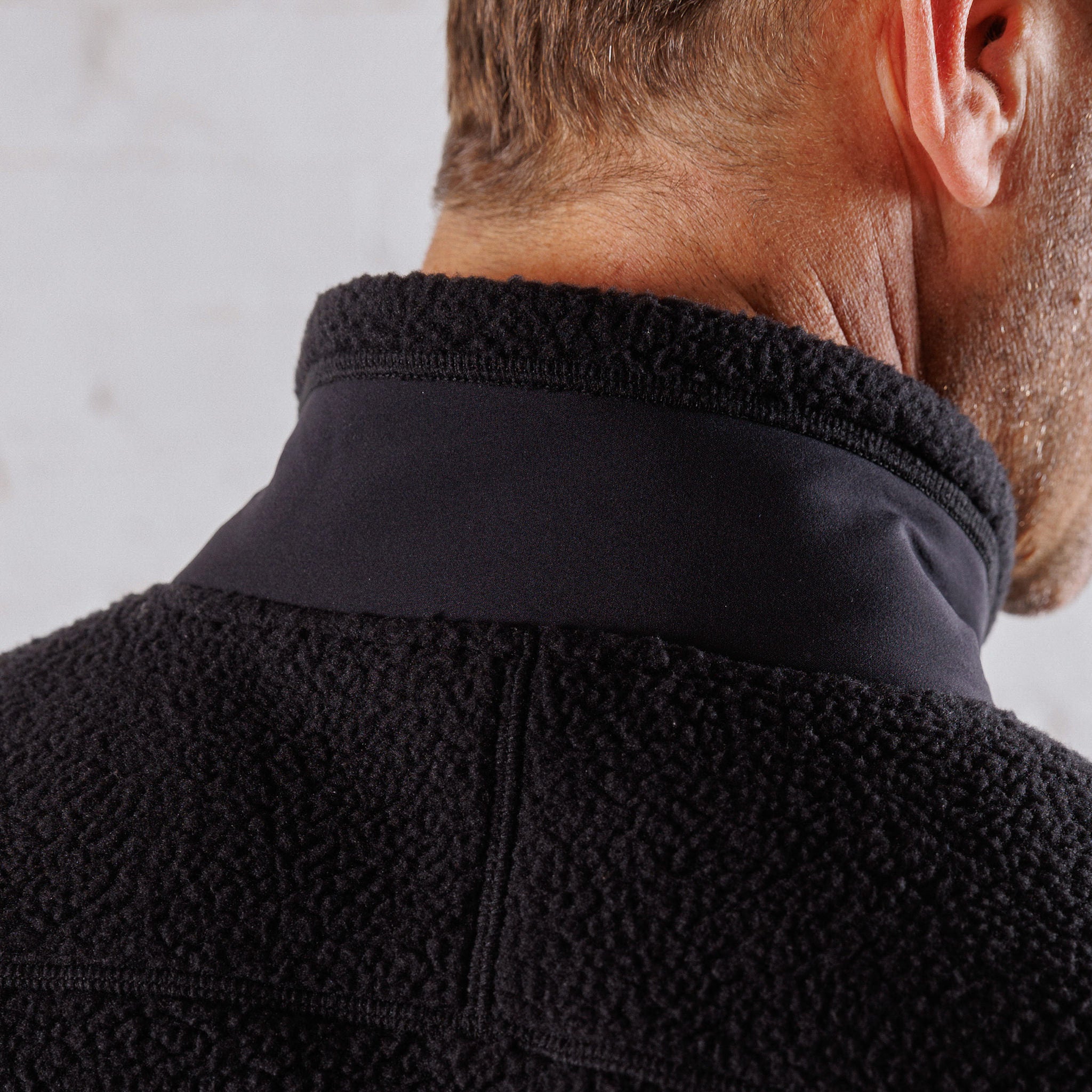 High Pile Sherpa Jacket in Black | Men's Zip-Up Fleece Jacket by