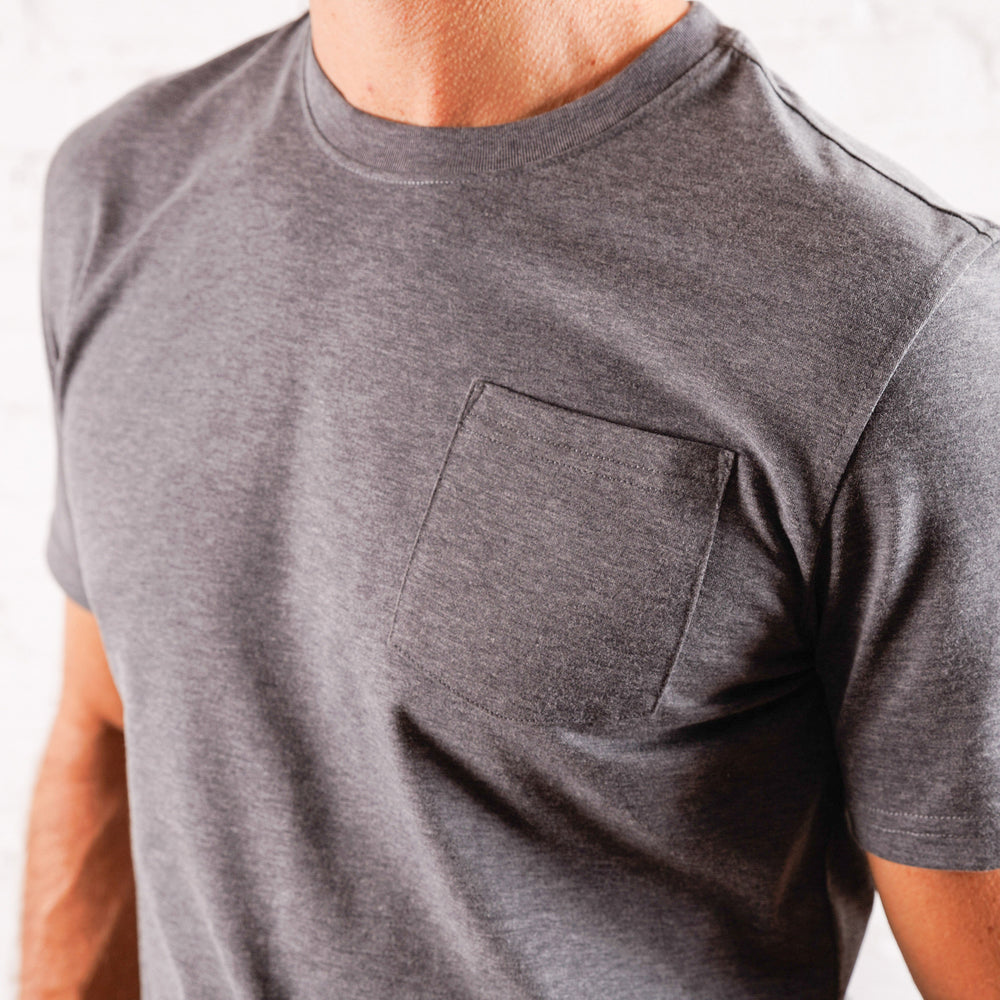 Everyday Tee with Pocket in Heather Black from Myles Apparel