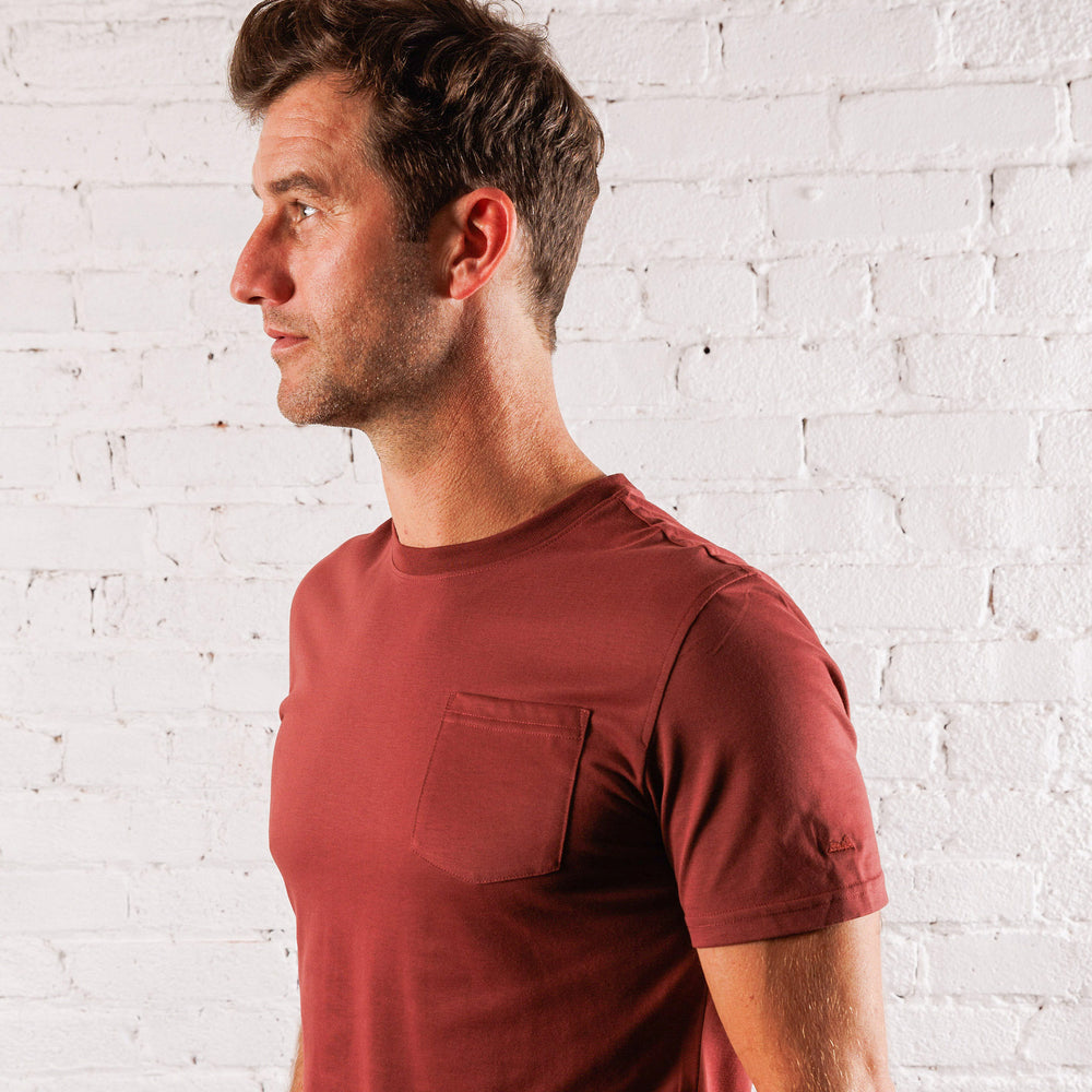Everyday Tee with Pocket in Crimson from Myles Apparel
