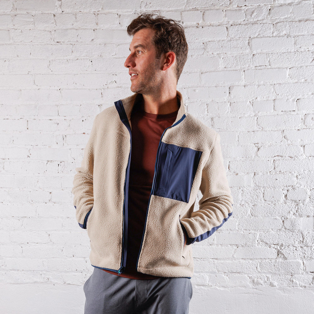 High Pile Sherpa Jacket in Khaki from Myles Apparel