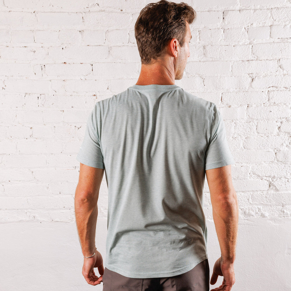 Everyday Tee with Pocket in Heather Gray Green from Myles Apparel