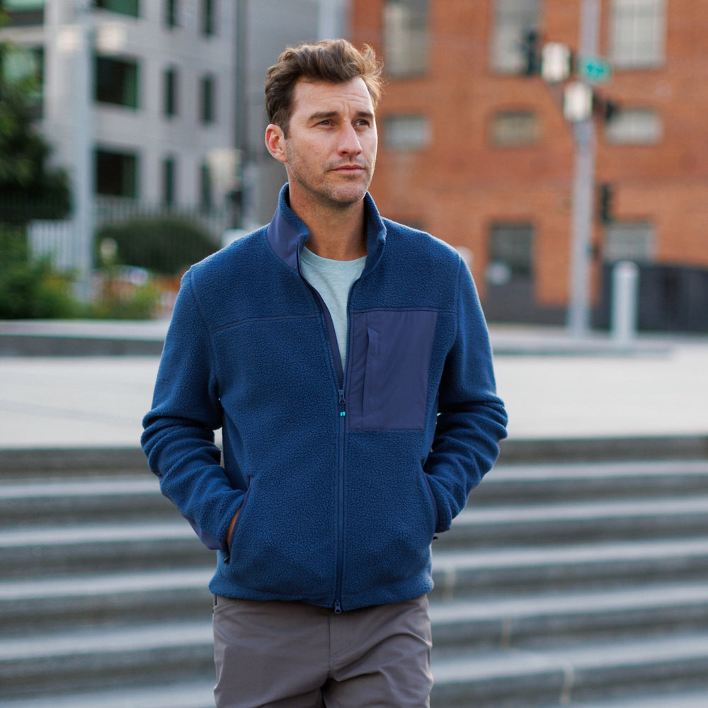 High Pile Sherpa Jacket in River from Myles Apparel