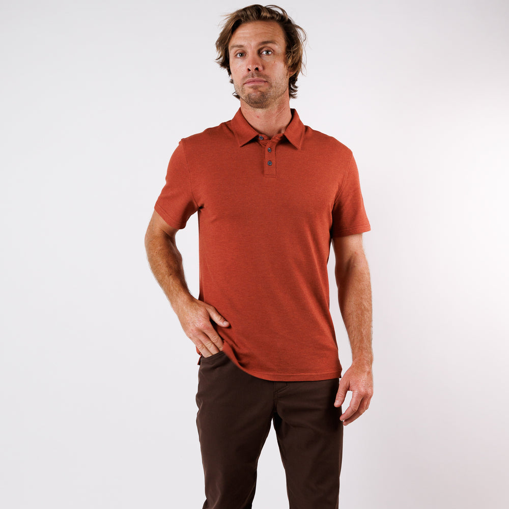 Tour Polo in Heather Sequoia from Myles Apparel