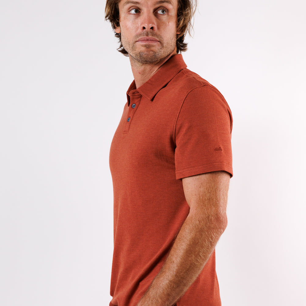 Tour Polo in Heather Sequoia from Myles Apparel