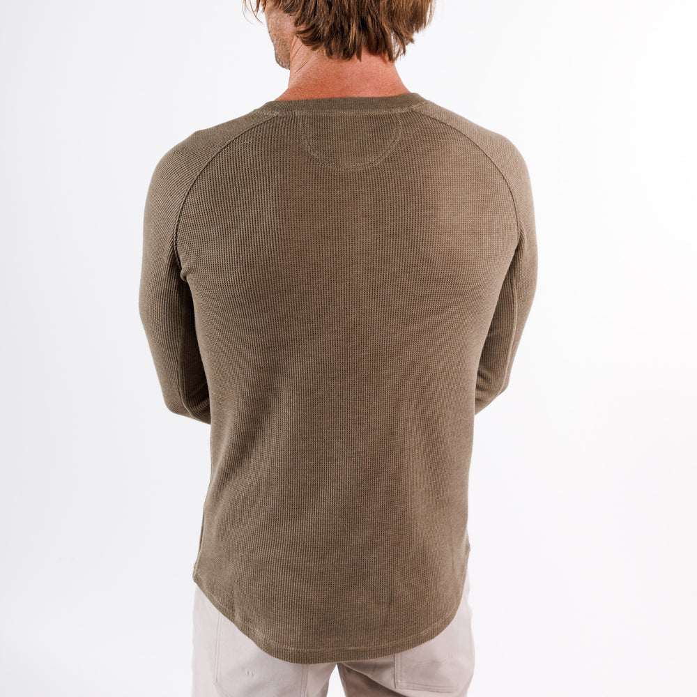 Weekend Thermal Crew in Dark Khaki from Myles Apparel