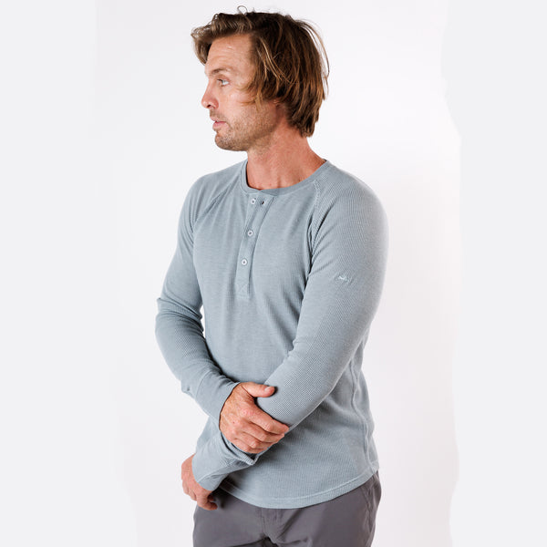 Weekend Thermal Henley in Good Gray