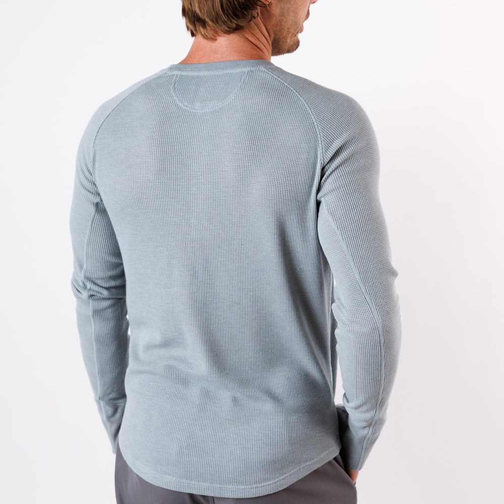 Weekend Thermal Henley in Good Gray from Myles Apparel
