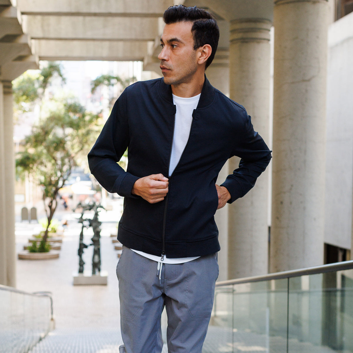 Myles Apparel Tour Bomber in Black
