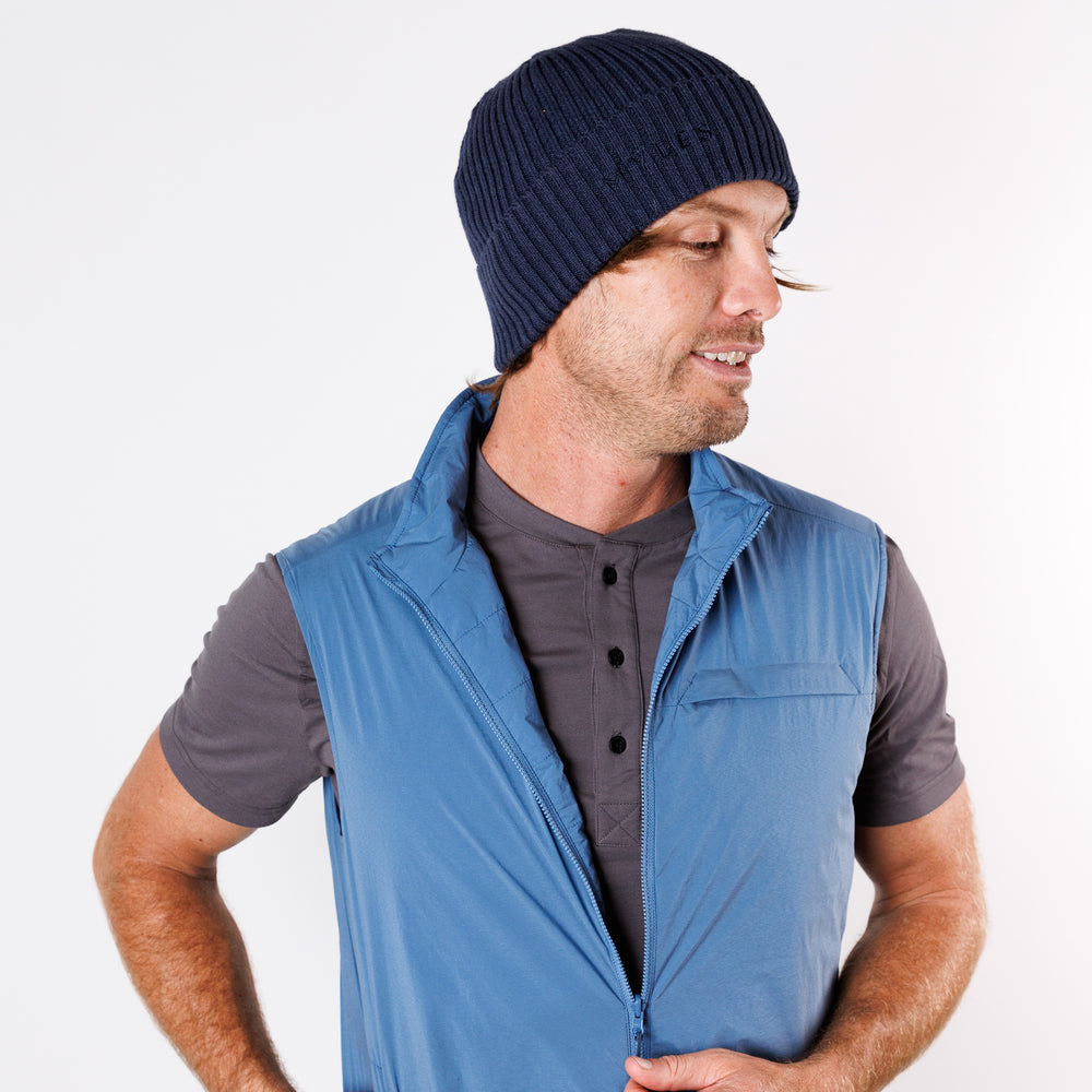 Knit Beanie in Navy from Myles Apparel
