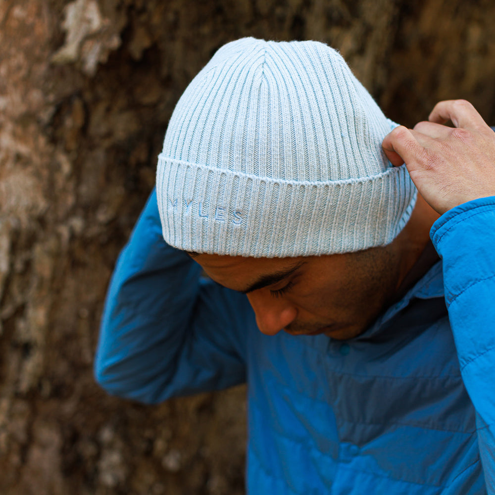Knit Beanie in Ice Blue from Myles Apparel
