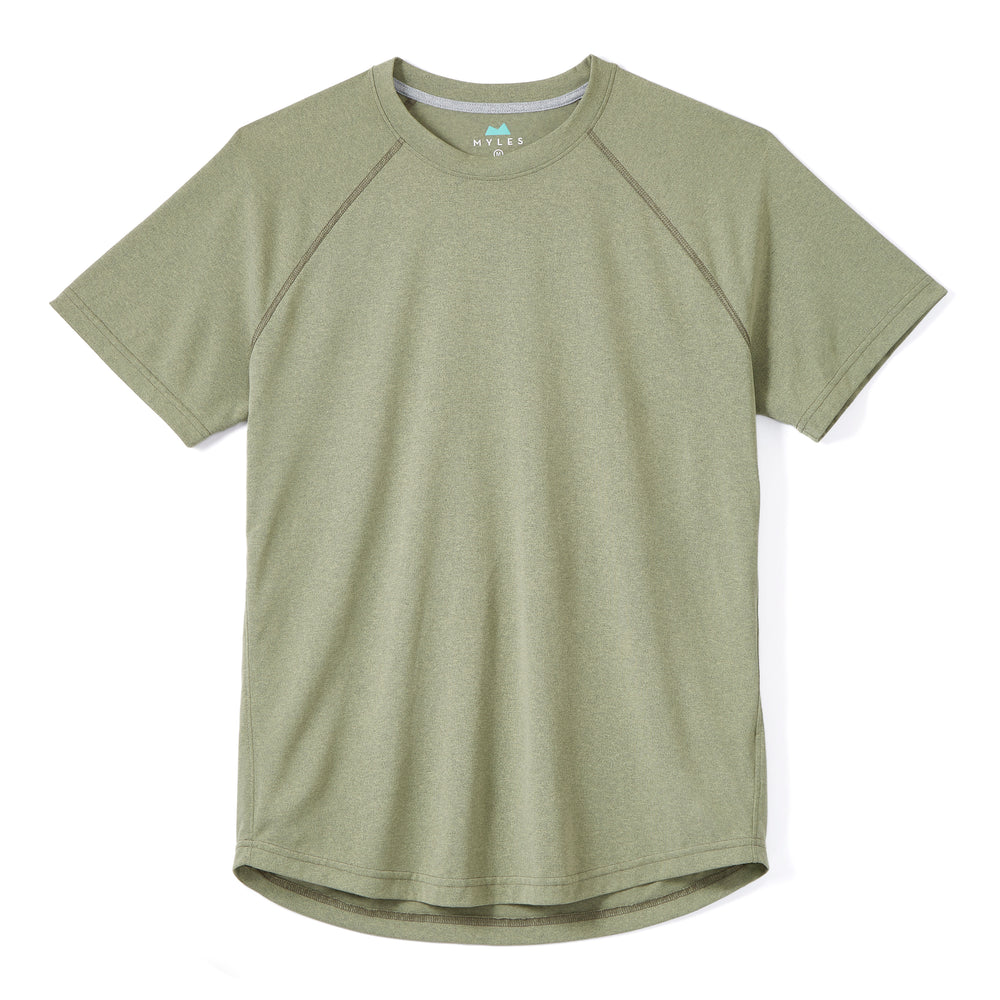 Momentum Tee in Heather Olive from Myles Apparel