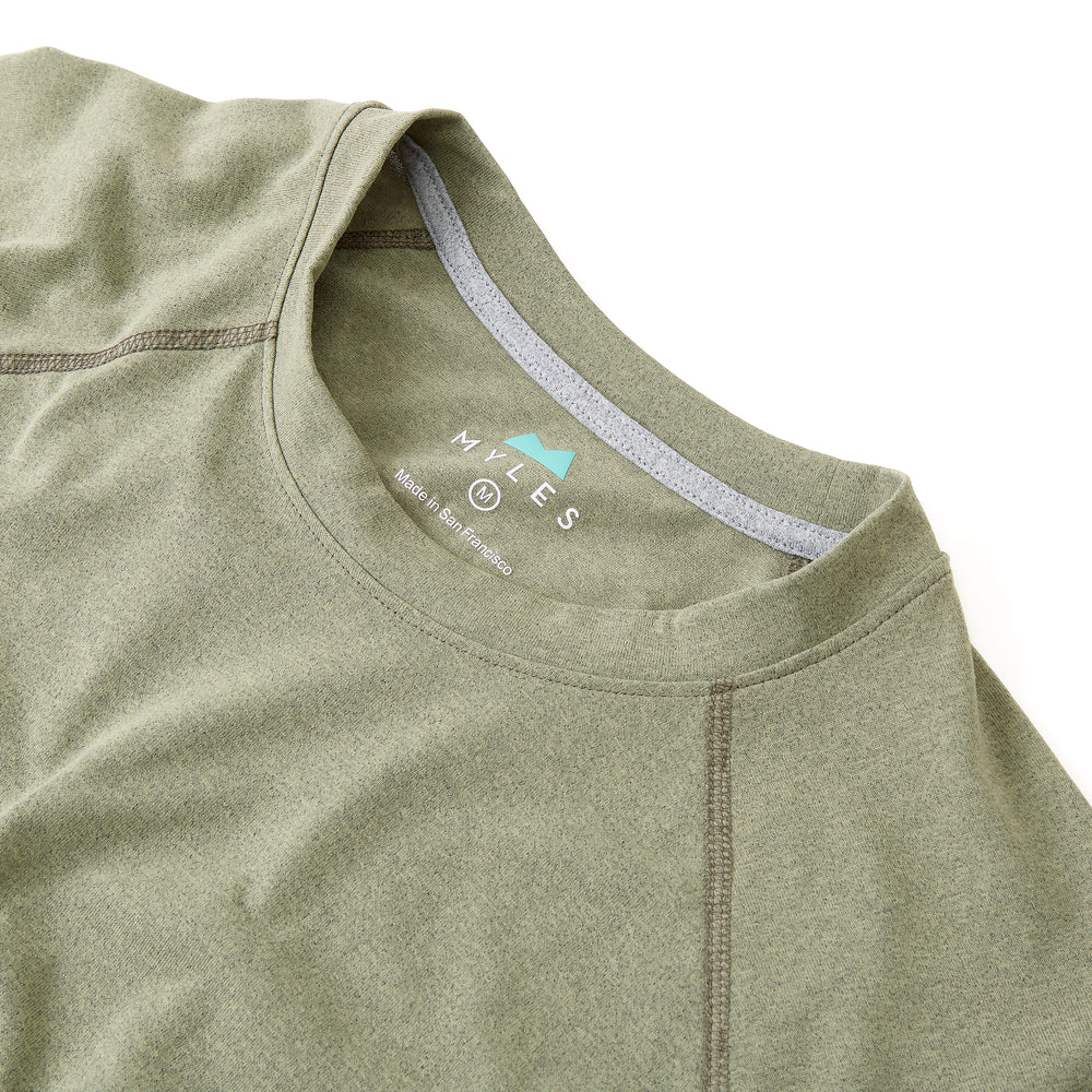 Momentum Tee in Heather Olive from Myles Apparel