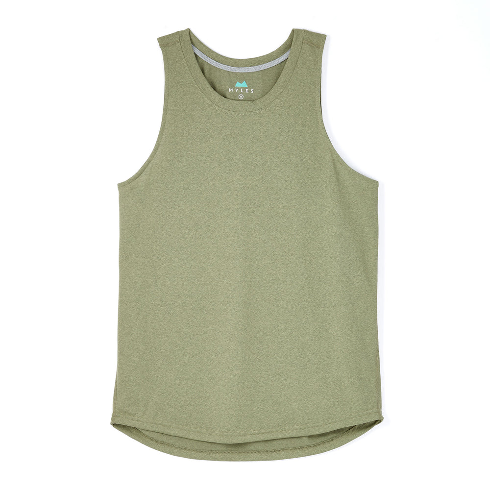 Momentum Tank in Heather Olive from Myles Apparel