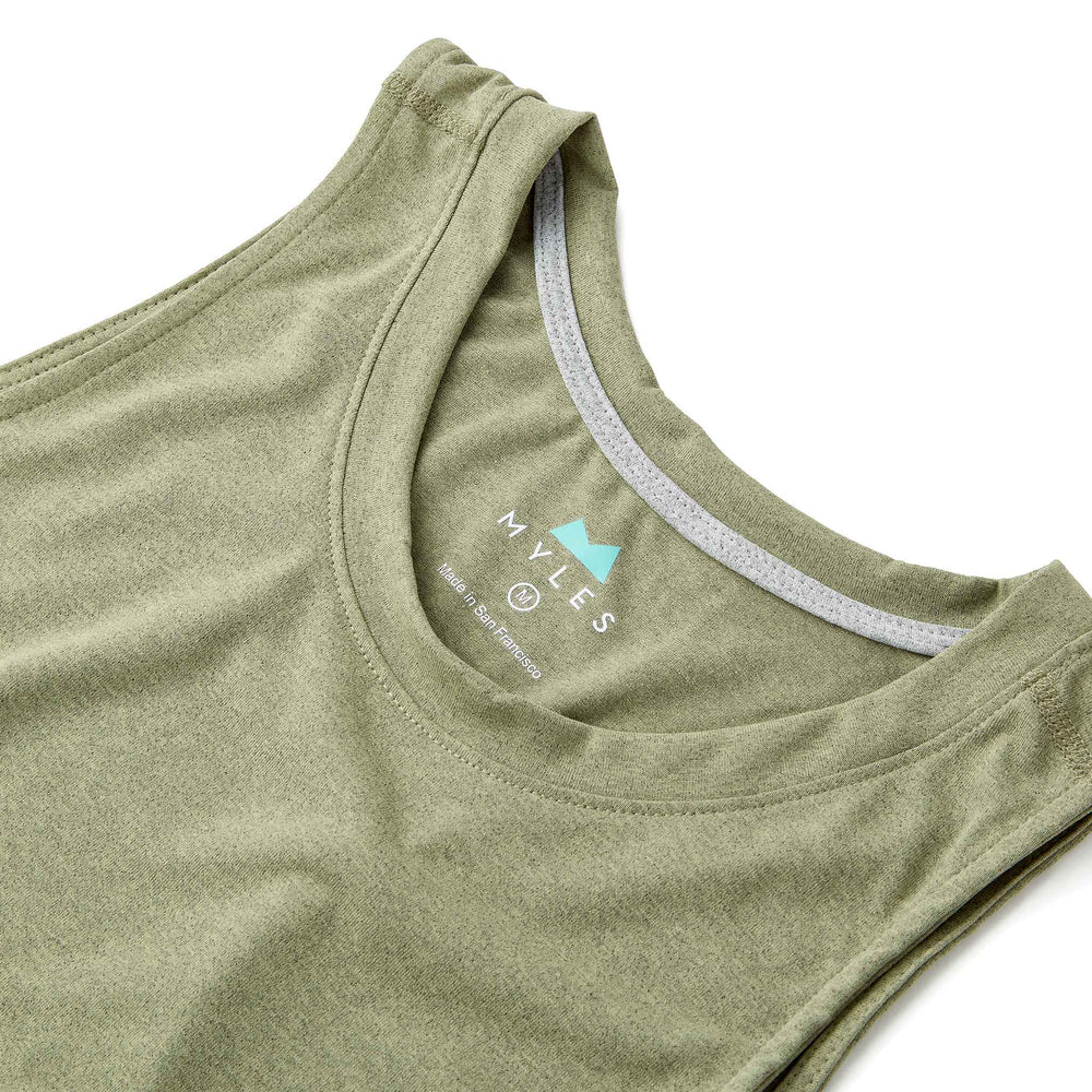 Momentum Tank in Heather Olive from Myles Apparel