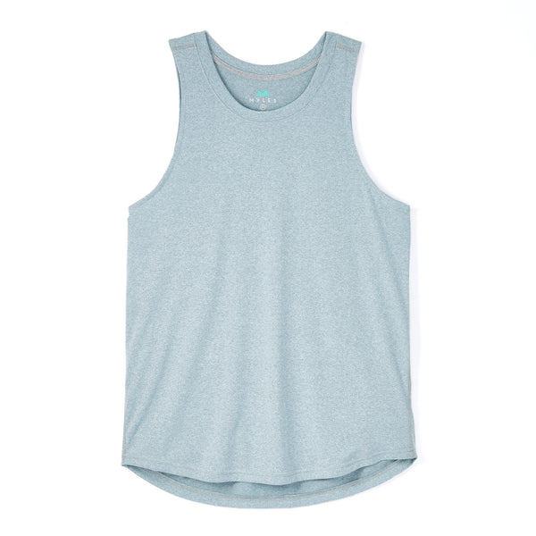 Momentum Tank in Heather Sky | Men's Drop-Cut Tank Top | Myles Apparel ...