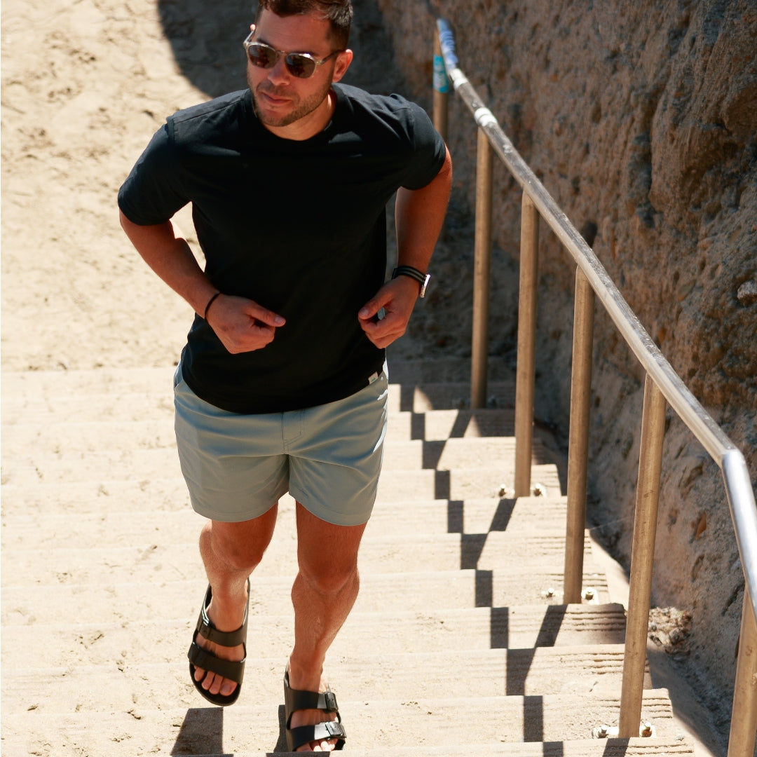 Tour Short in Steely Blue | Travel & Golf Shorts | Myles Apparel