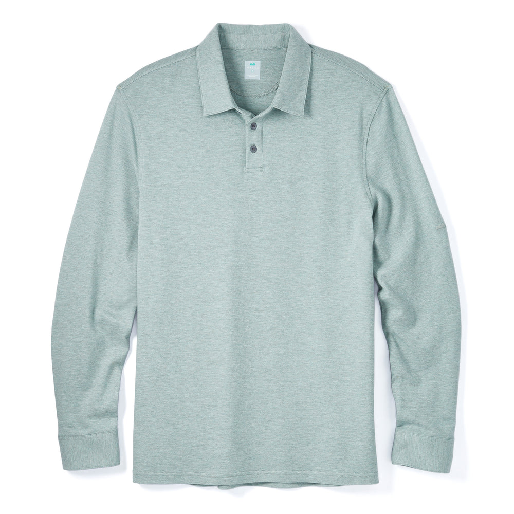 Tour Polo Long Sleeve in Heather Gray Green from Myles Apparel