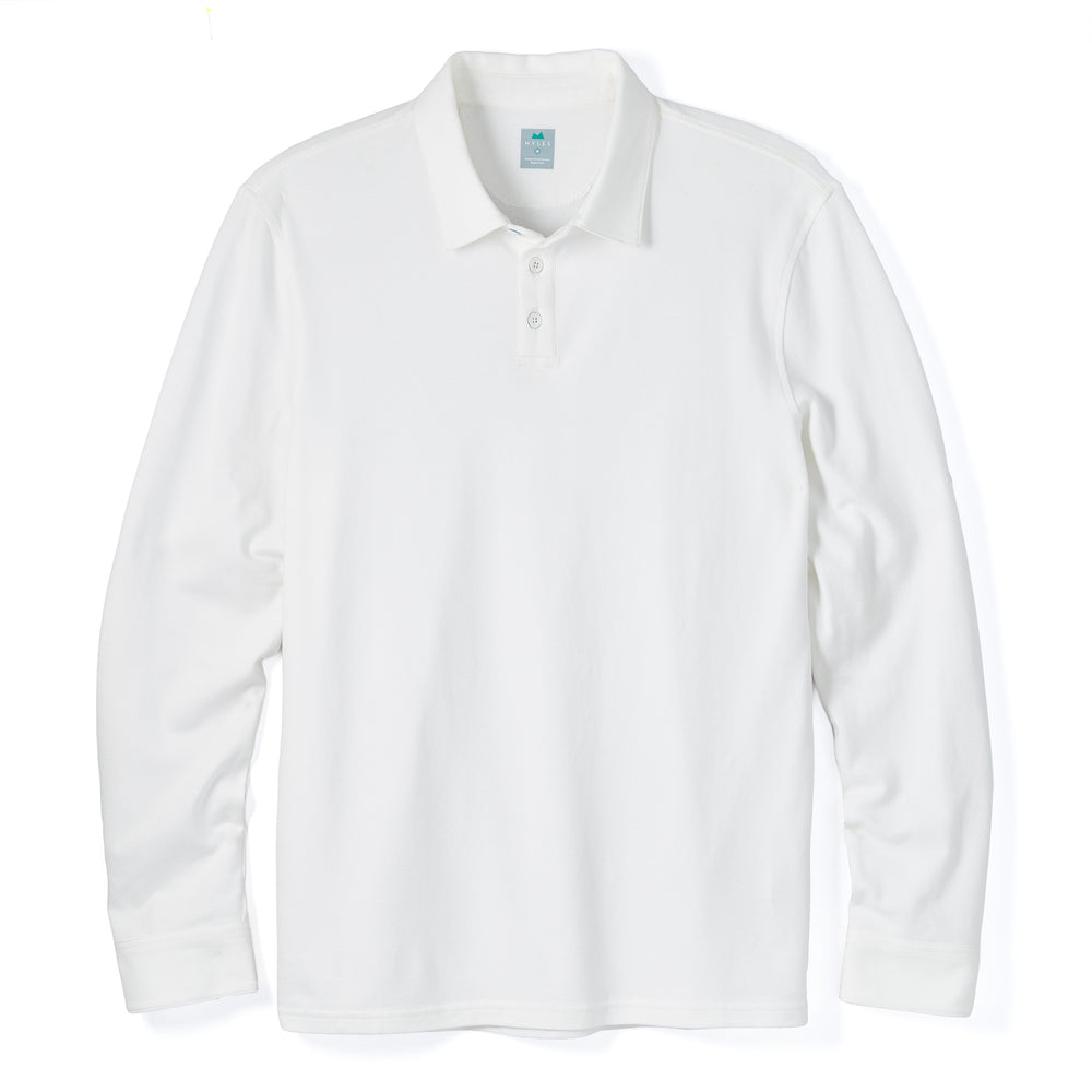 Tour Polo Long Sleeve in Off White from Myles Apparel