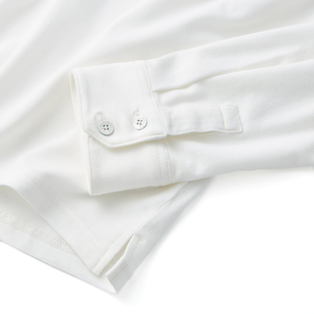 Tour Polo Long Sleeve in Off White from Myles Apparel