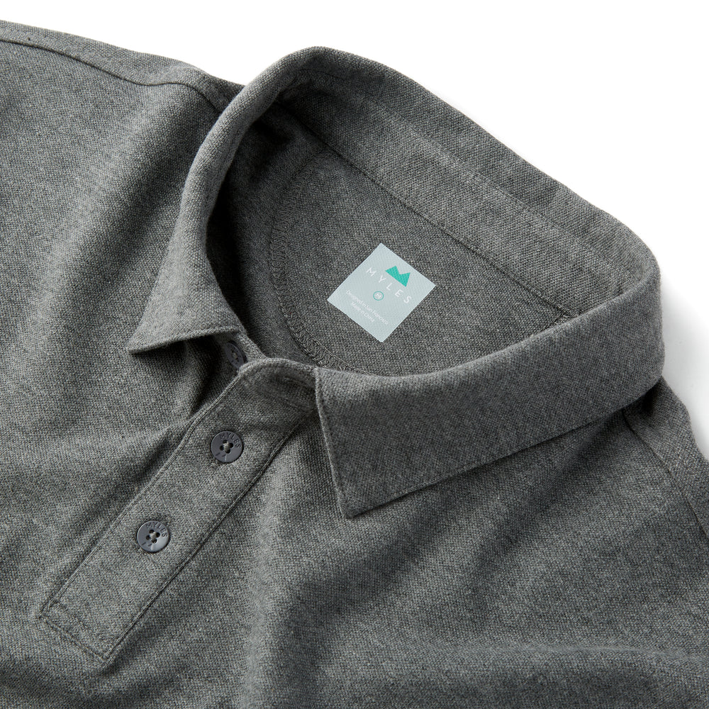Tour Polo in Heather Granite from Myles Apparel