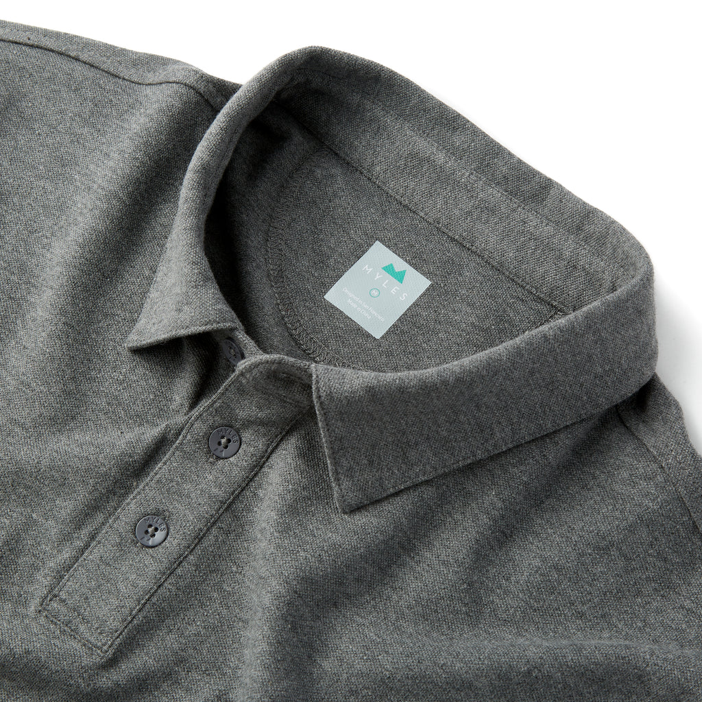 Tour Polo in Heather Granite Gray | Performance Polo | Myles | Myles ...