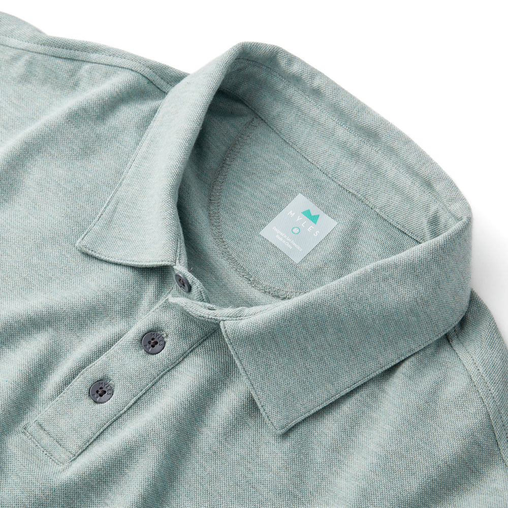 Tour Polo in Heather Gray Green from Myles Apparel