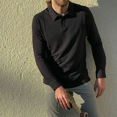 Tour Polo Long Sleeve in Black