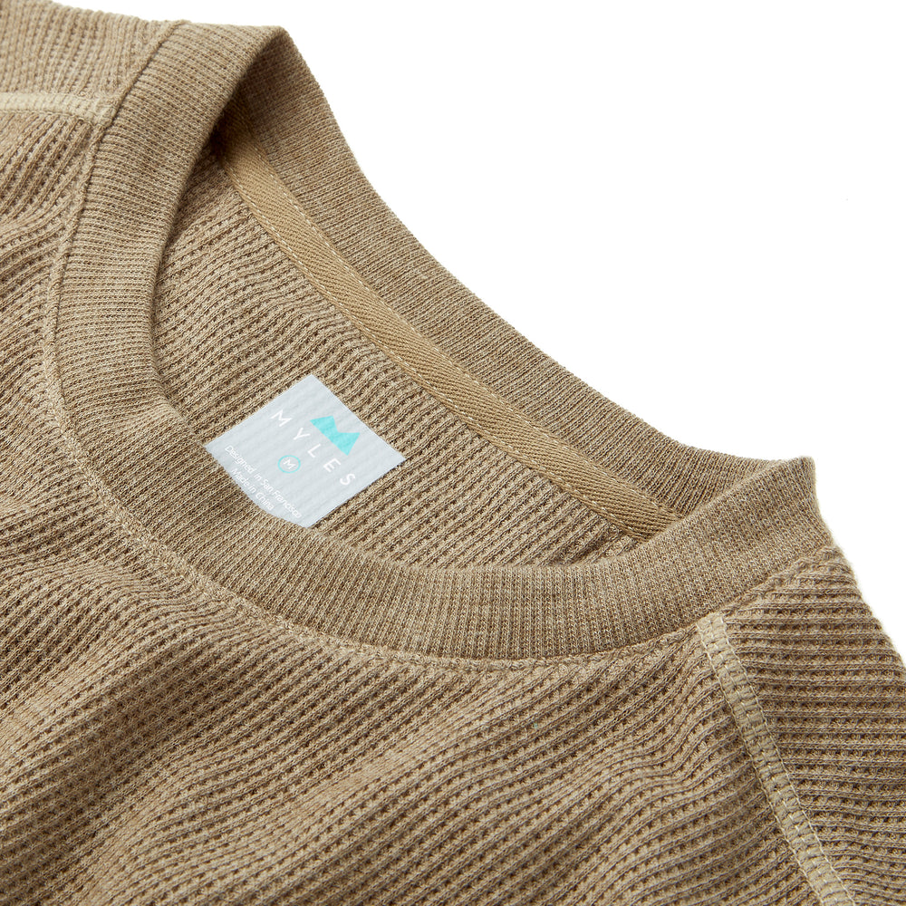 Weekend Thermal Crew in Dark Khaki from Myles Apparel