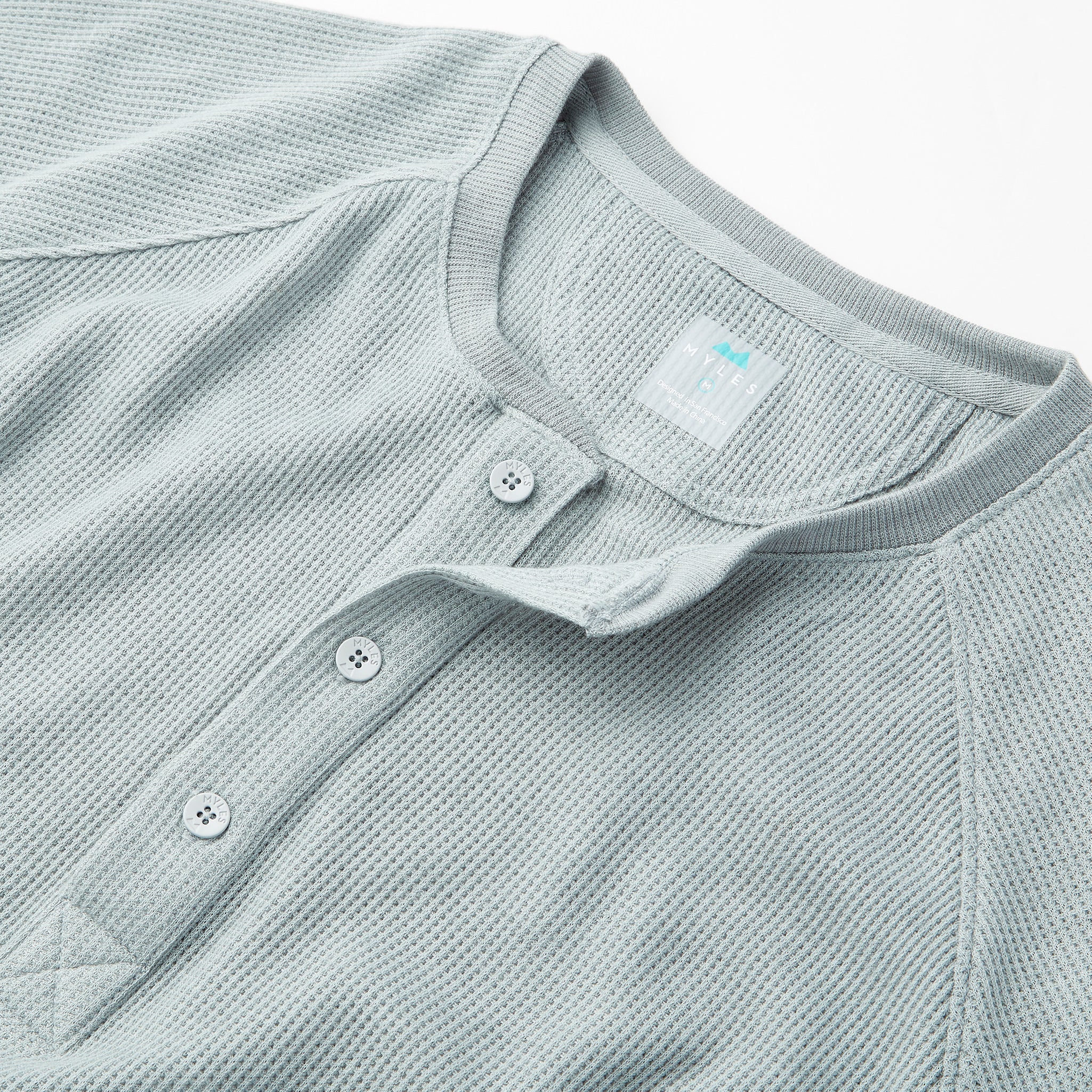 Weekend Thermal Henley in Good Gray | Myles Apparel | Myles Apparel