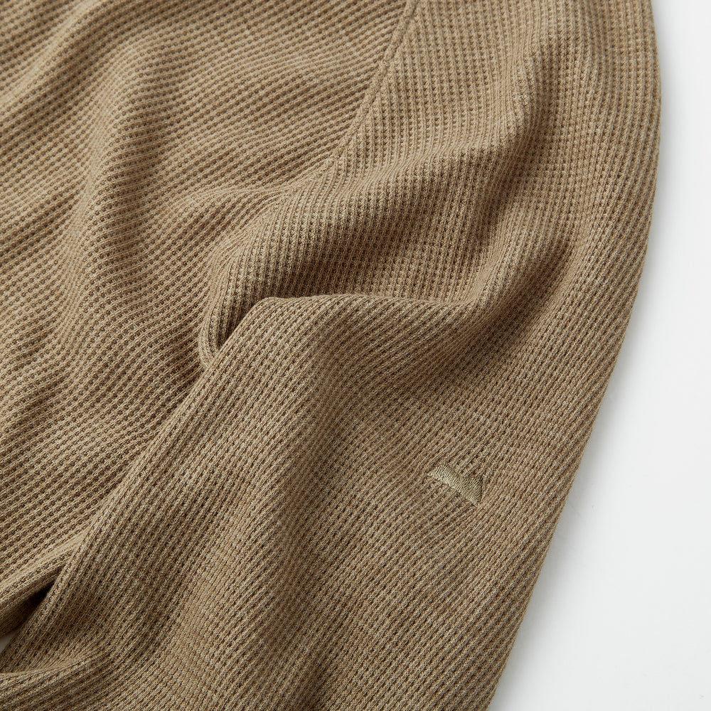 Weekend Thermal Henley in Dark Khaki from Myles Apparel