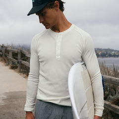 Weekend Thermal Henley in Oatmeal